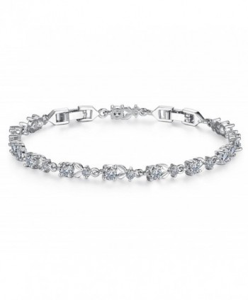 Tennis Bracelet Women Engagement Bridesmaids - white gold plated - C9189HTI5MR