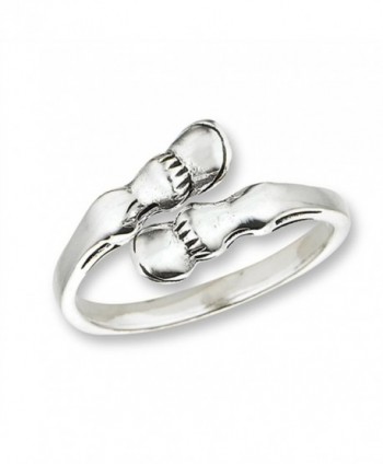 Open Horse Hoof Abstract Pony Animal Ring .925 Sterling Silver Band Sizes 4-10 - CU18205MR4S