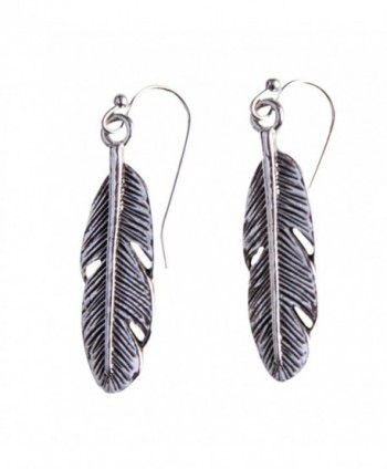 Bohemia Feather Antique Gold Brass or Silver Earring - Spunky Soul Collection - CM125DDM7S3