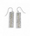 Hammered Rectangle Drop Earrings with Two-Tone Brass and Sterling Silver - CX113B7M0NL