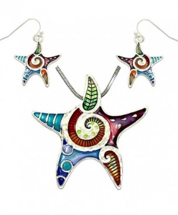 DianaL Boutique Colorful Enameled Starfish - C6110GHKKC7