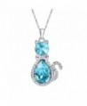 EleQueen Silver tone Teardrop Aquamarine Swarovski - Aquamarine Color - CM12NYWJQ9Y