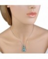 EleQueen Silver tone Teardrop Aquamarine Swarovski in Women's Pendants