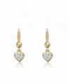 Molly Glitz "Heart of Jewels" 14k Gold-Plated White Enamel and Clear Crystals Heart Dangle Leverback Earrings - CA11D828ALT