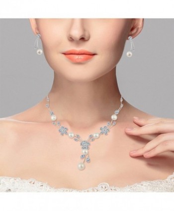 EleQueen Zirconia Simulated Necklace Silver tone in Women's Jewelry Sets