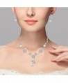 EleQueen Zirconia Simulated Necklace Silver tone in Women's Jewelry Sets