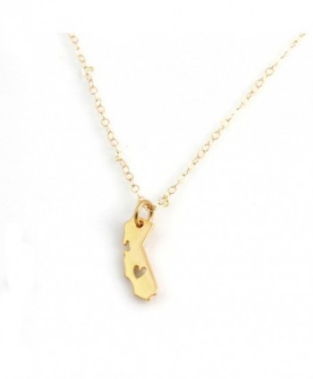 California State Necklace - I Love California - 14k Gold Filled- 18"- by Wild Moonstone - C0186DT85E4