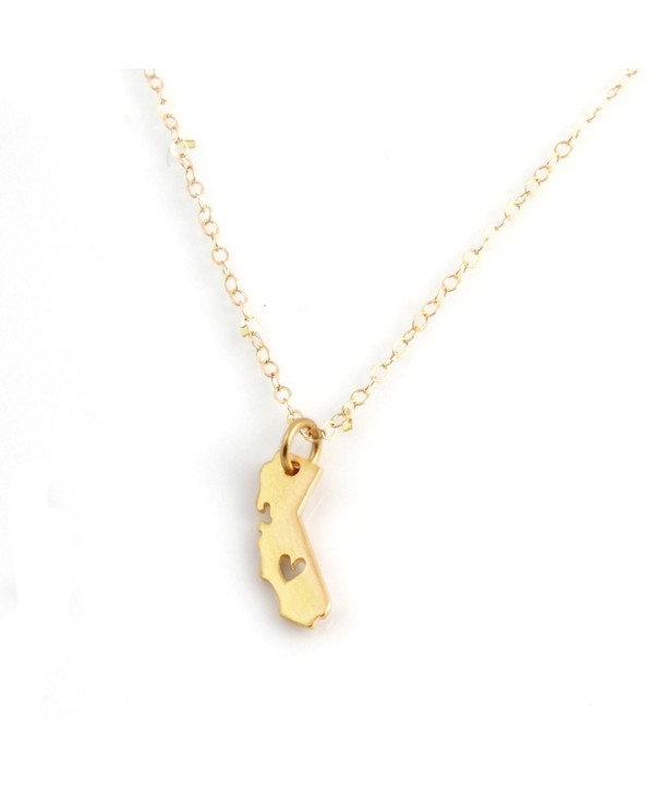 California State Necklace - I Love California - 14k Gold Filled- 18"- by Wild Moonstone - C0186DT85E4