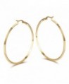 Fashion Women's Stainless Steel Round Large Size Big Hoop Earring Gold/Silver- 57mm(22.4") - Gold Plated - CH12O3JDZAM