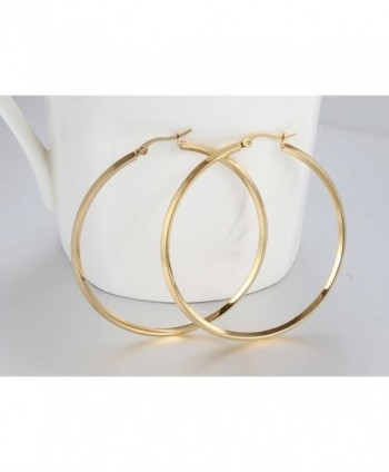 Fashion Womens Stainless Earring Silver in Women's Hoop Earrings