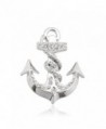 Spinningdaisy Silver Plated Crystal Sea Anchor Brooch - CK11F0E42ZR