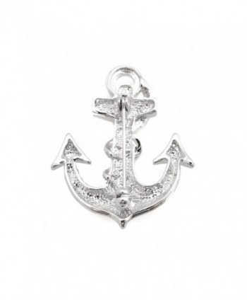 Spinningdaisy Silver Plated Crystal Anchor in Women's Brooches & Pins