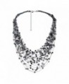 Cultured Freshwater Pearl & Fashion Crystal Silk Layered Multi Strand Necklace - CN1889CSUYX
