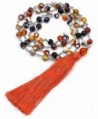 Manjus Taste Long Mala Semi Precious Stone Beads Bohemia Tassel Necklace Jewelry Colorful - CD18550AT6H