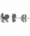 Tiny Sterling Silver Lion Stud Earrings 5/16 inch - CT111B26VN3