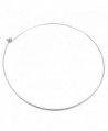 HooAMI Stainless Steel Silver Wire Choker Necklace Bead Clasps 18 Inch - " Silver Wire " - CU183ADNLWO