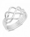 High Polish Bar Knot Puzzle Ring New .925 Sterling Silver Band Sizes 5-13 - CY12ELW824Z