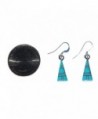 Handcrafted Silver Stabilized Turquoise Earrings