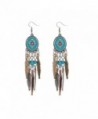 Idealway Bohemian Vintage Leaf Bead Tassel Dangle Earrings for Women - CR122RZGALT