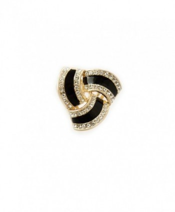 Fashion Scarf Ring Buckle Scarf Clip Triple Slide Jewelry Shiny Clothing - Gold Black - C9187I3RAO6
