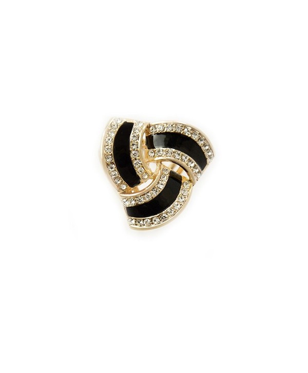 Fashion Scarf Ring Buckle Scarf Clip Triple Slide Jewelry Shiny Clothing - Gold Black - C9187I3RAO6