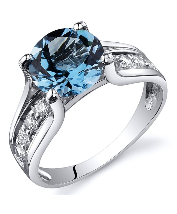 Swiss Blue Topaz Solitaire Style Ring Sterling Silver Rhodium Nickel Finish 2.25 Carats Sizes 5 to 9 - CV116Z3IKSR