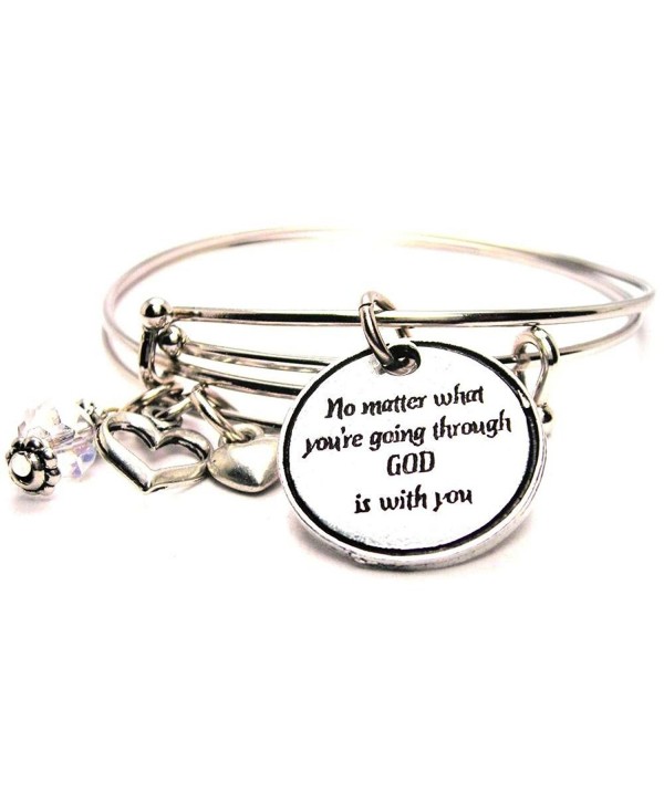 Plus Size God Is with You Adjustable Wire Bangle Set - CS12COXW2RL