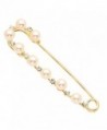 Unique Diamond Cardigan Sweater Pin Cape Clasp Pearl Brooch - White - CS12O75YSJ8