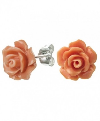 Sterling Silver Simulated Orange Earrings