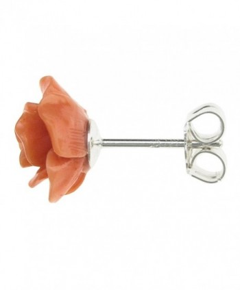 Sterling Silver Simulated Orange Earrings in Women's Stud Earrings