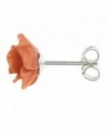 Sterling Silver Simulated Orange Earrings in Women's Stud Earrings