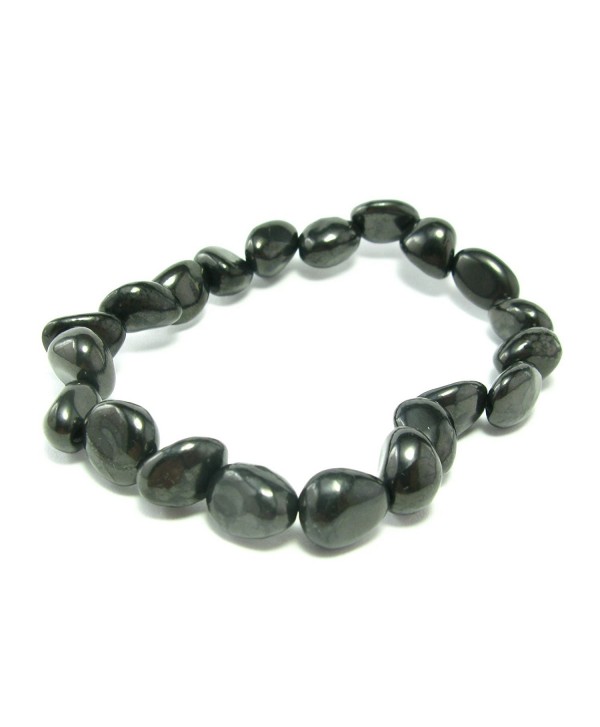 Shungite Bracelet From Russia - Freeform Tumbled Beads - CH127XYRMXF