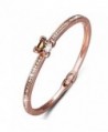 QIANSE *Light of Life* Rose Gold Plated Bangle Bracelet Made with SWAROVSKI Crystals- Women Jewelry - CN11WW433FD