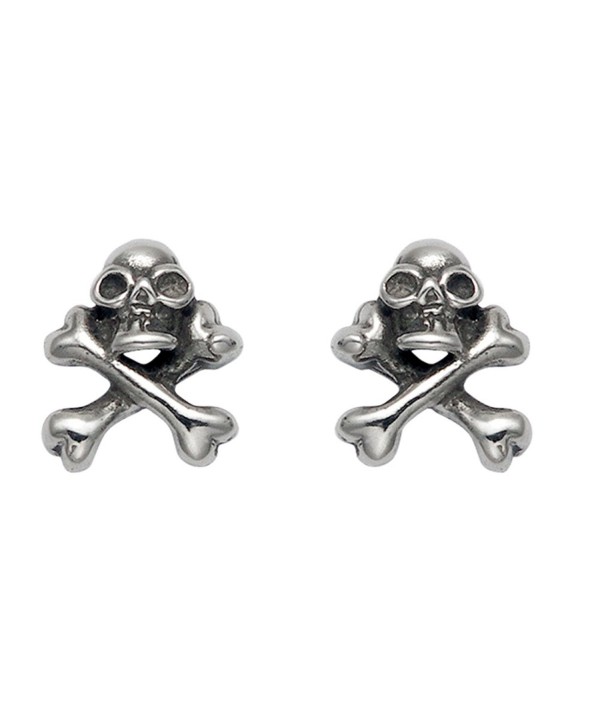 Stainless Steel Skull & Crossbone Stud Earrings - CS119ECKMH3
