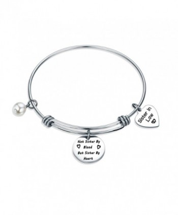 Gzrlyf Sister In Law Bracelet Not Sister By Blood But Sister By Heart Charm Bangle Bracelet Sister Friend Gift - CN186TSUNWZ