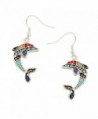 Liavy's Multi-Color Dolphin Fashionable Earrings - Hand Painted - Epoxy - Fish Hook - Unique Gift and Souvenir - CN12N1G7GZW
