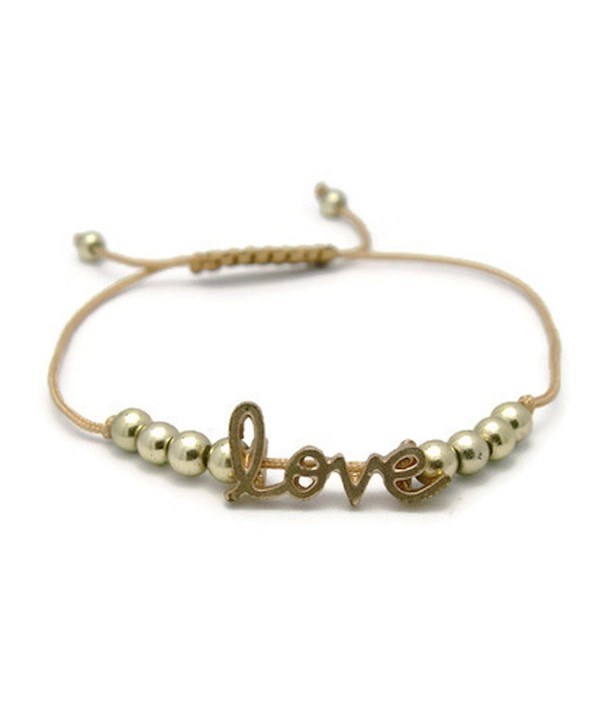 APECTO Style Simple Gold Tone Plated Beads Bracelet Adjustable - CZ12NUE60W0