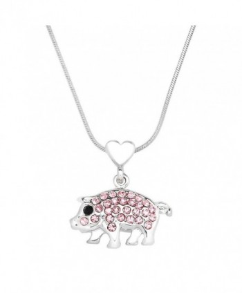 Liavys Piggy Pendant Fashionable Necklace - Pink - C4182M252O3
