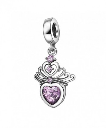 Sterling Princess Anniversary Charms Bracelet - pink - CF188IWQQQU