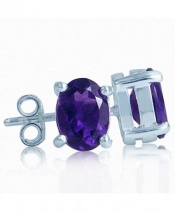 1.44ct. Natural African Amethyst 925 Sterling Silver Stud Earrings - C3110FJQO4J