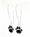 Paw Print Earrings Black- Orange. Red- Blue- Purple French Hook - Black - CO126VU963B