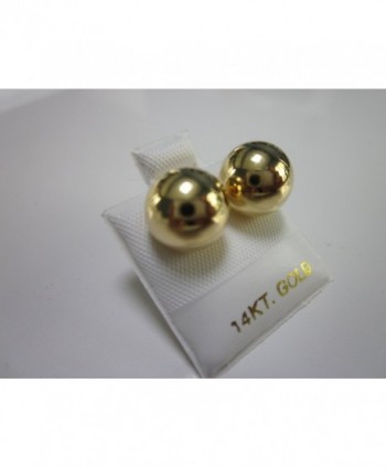 14k Gold Plated Brass 12 Mm Ball Stud Earrings - CX1256FVOFZ