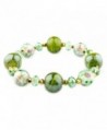 Francesca Collection Green Murano Glass Bracelet - C311S032SQF