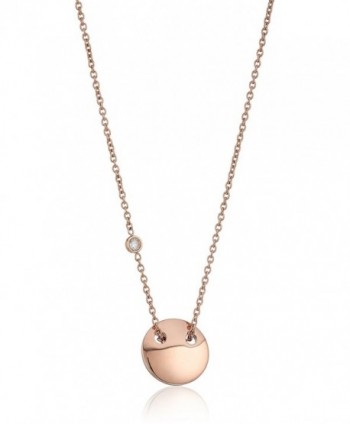 Fossil Womens Engravable Necklace - Rose Gold - CL12O769MQB