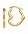 14K Yellow Gold Heart Shaped Tube Hoop Earrings- .60 In (16mm) (2mm Tube) - C212KTKDSG5