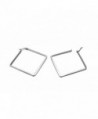 Stainless Oversize Square shaped Polished Geometric in Women's Hoop Earrings