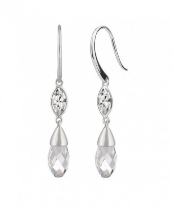 JOYEN Platinum Plated Royal Decent Crystal Drop Earrings Diamond Cut Made with Swarovski Elements - earrings - CF12JNP0I65
