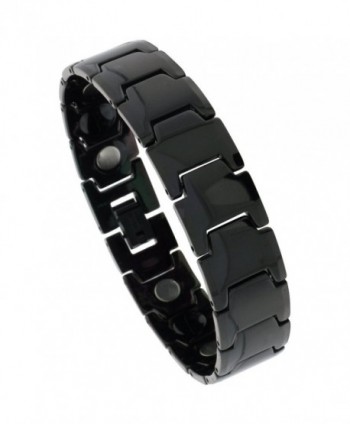 Tungsten Carbide Black Bracelet Magnetic Therapy Bar Links- 5/8 inch wide- - CG115K10ACX