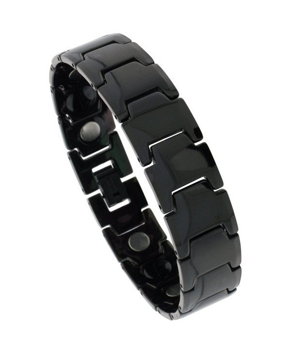 Tungsten Carbide Black Bracelet Magnetic Therapy Bar Links- 5/8 inch wide- - CG115K10ACX