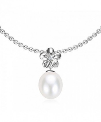 Swhite Sterling Freshwater Cultured Pearl Pendant Necklace - " White " - CB12MX5KXPY